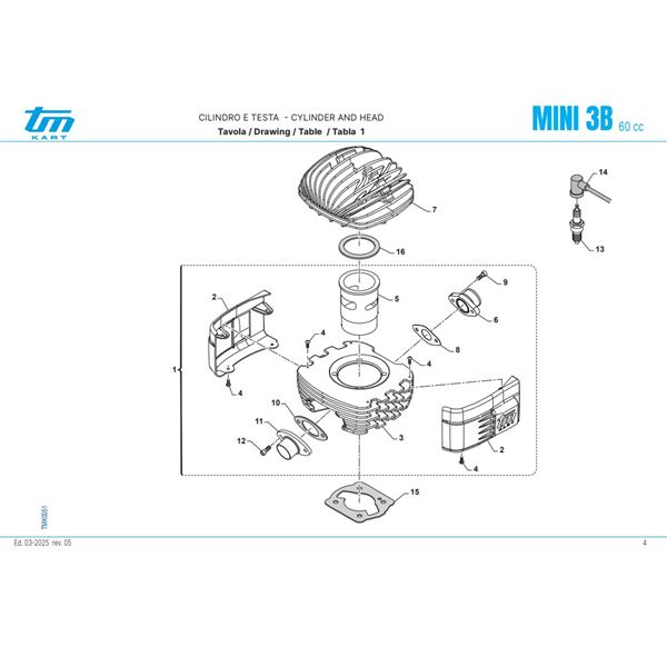 Příruba sání - TM MINI 3 / MINI 4