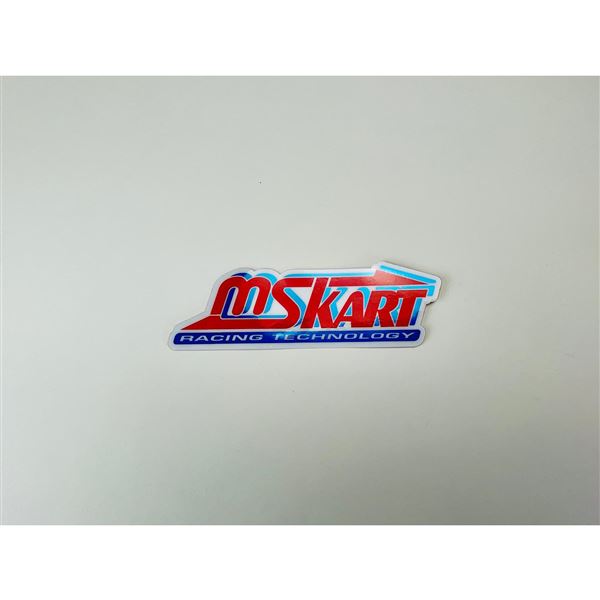Samolepka MS KART RACING TECHNOLOGY (chrome blue/red) - střední 120 x 40 mm