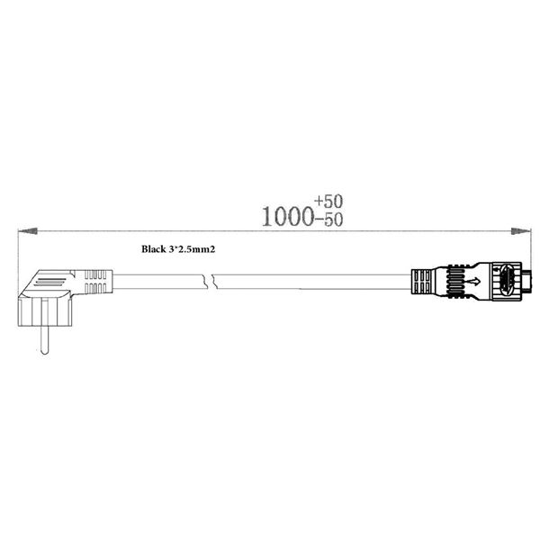 Kabel k nabíječce baterie Rotax E10 - typ AC EU - 1 m 